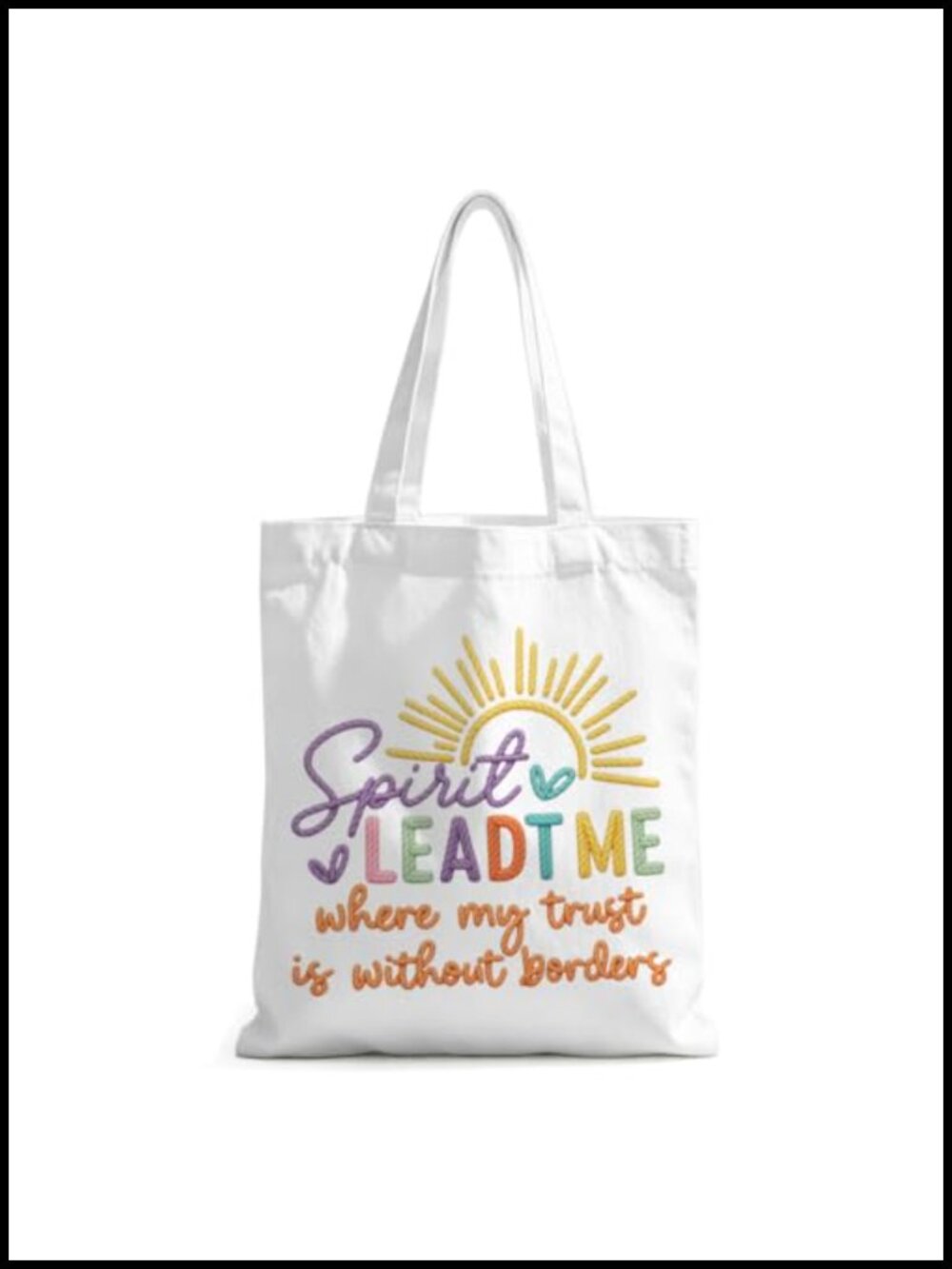 Canvas Tote Bag Inspirational Christian Faith Reusable Grocery Beach Shoulder
